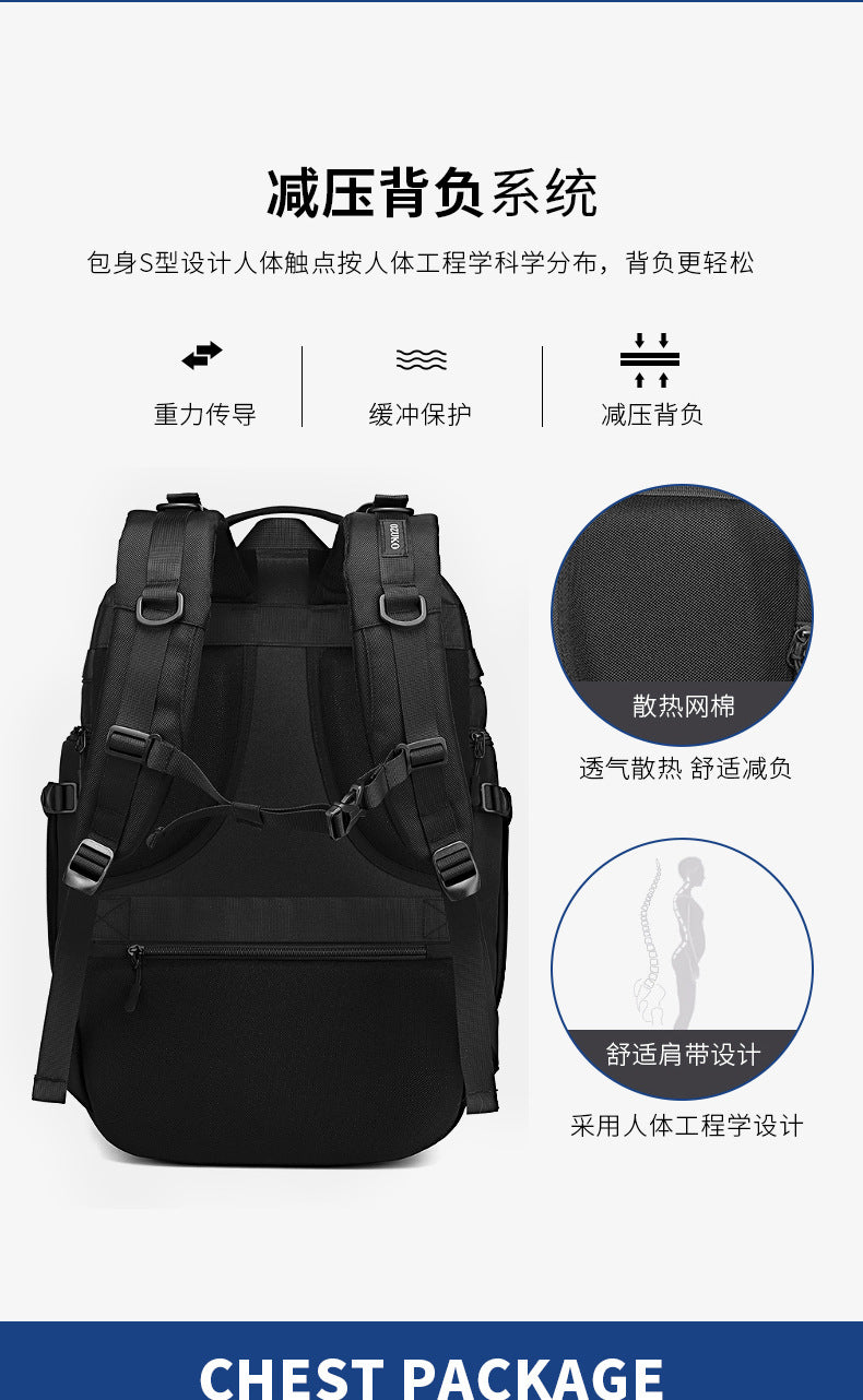 OZUKO Outdoor Tactical Backpack Large Capacity Waterproof Travel Bag Wear-Resistant MOLLE Hiking Backpack