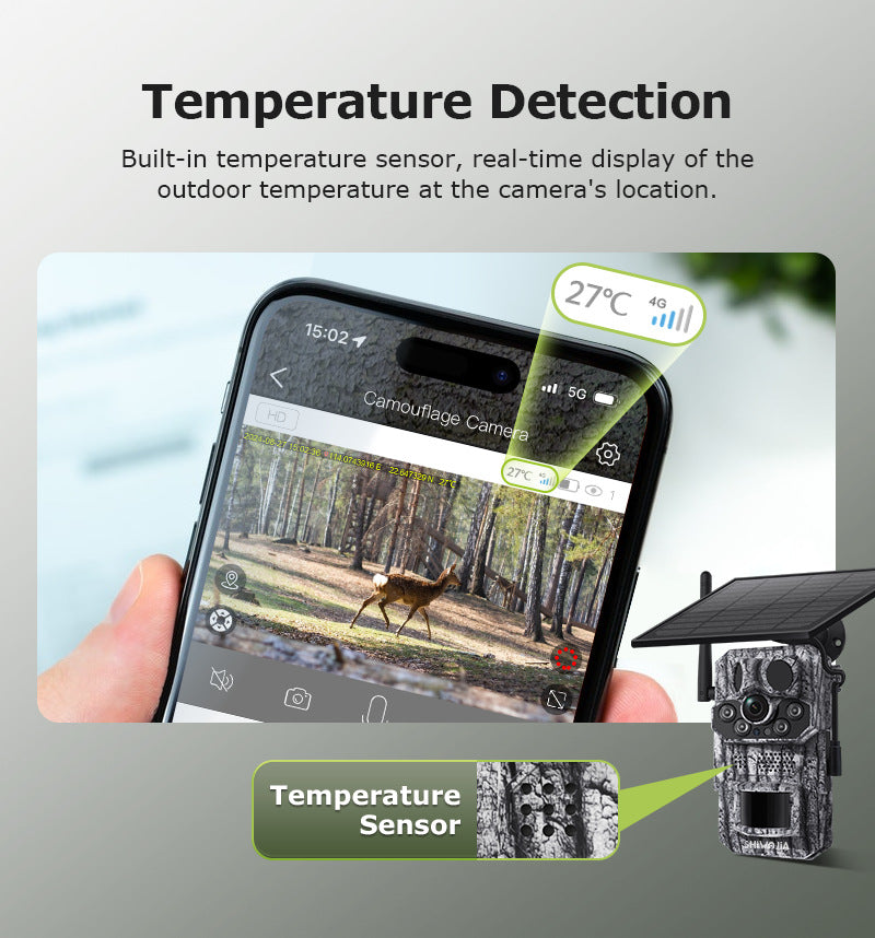 Camouflage Outdoor Forest Solar4G Camera GPS Positioning Outdoor Detection Night Vision Animal Detection Camera