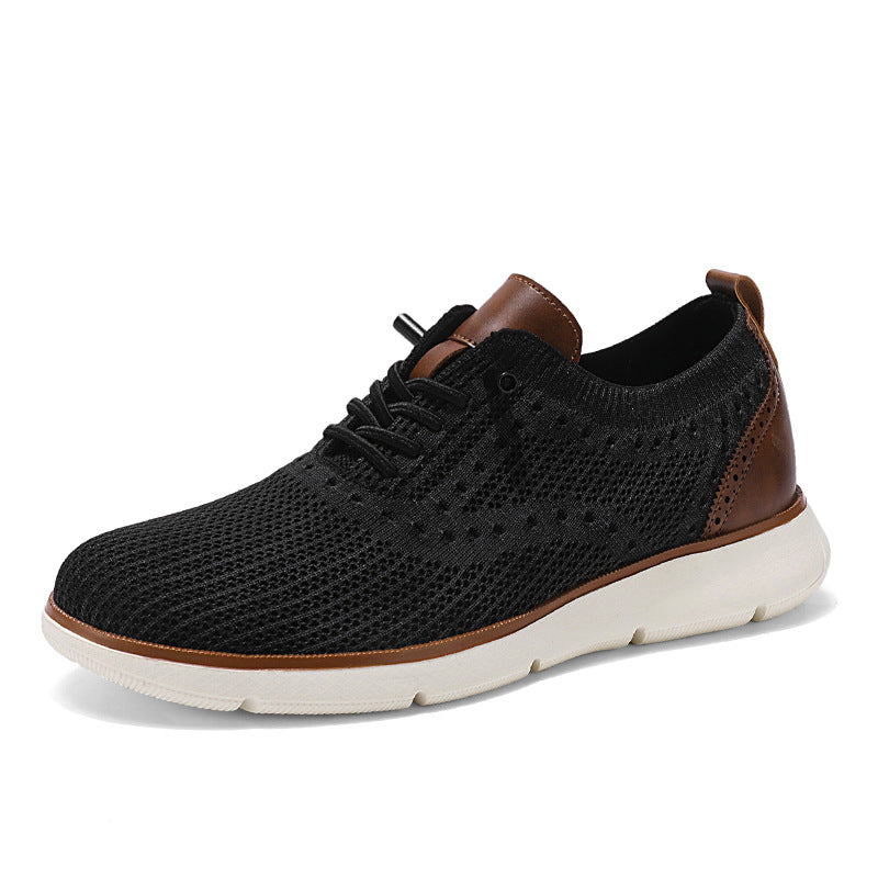 Foreign Trade Large Size Men's Shoes Lightweight Casual Sports Shoes Breathable Flyknit Mesh Loafers One-Piece Dropshipping Fashion Versatile