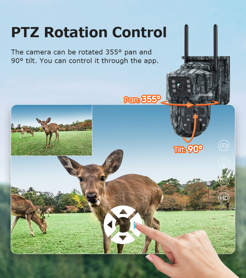 Private Model4G Solar camera dual lens dual view6MP HD Outdoor Camouflage Surveillance Camera