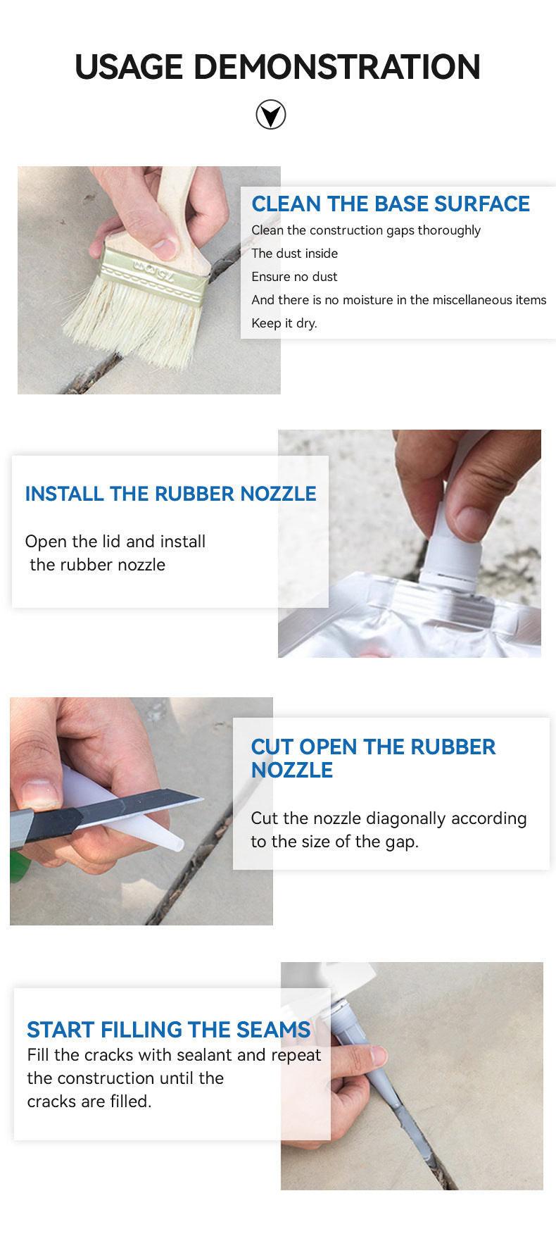 baolisi Self-leveling Grout Sealant Cement Roof Ground Repair Glue Waterproof Leak Repair Gray Grouting Coating