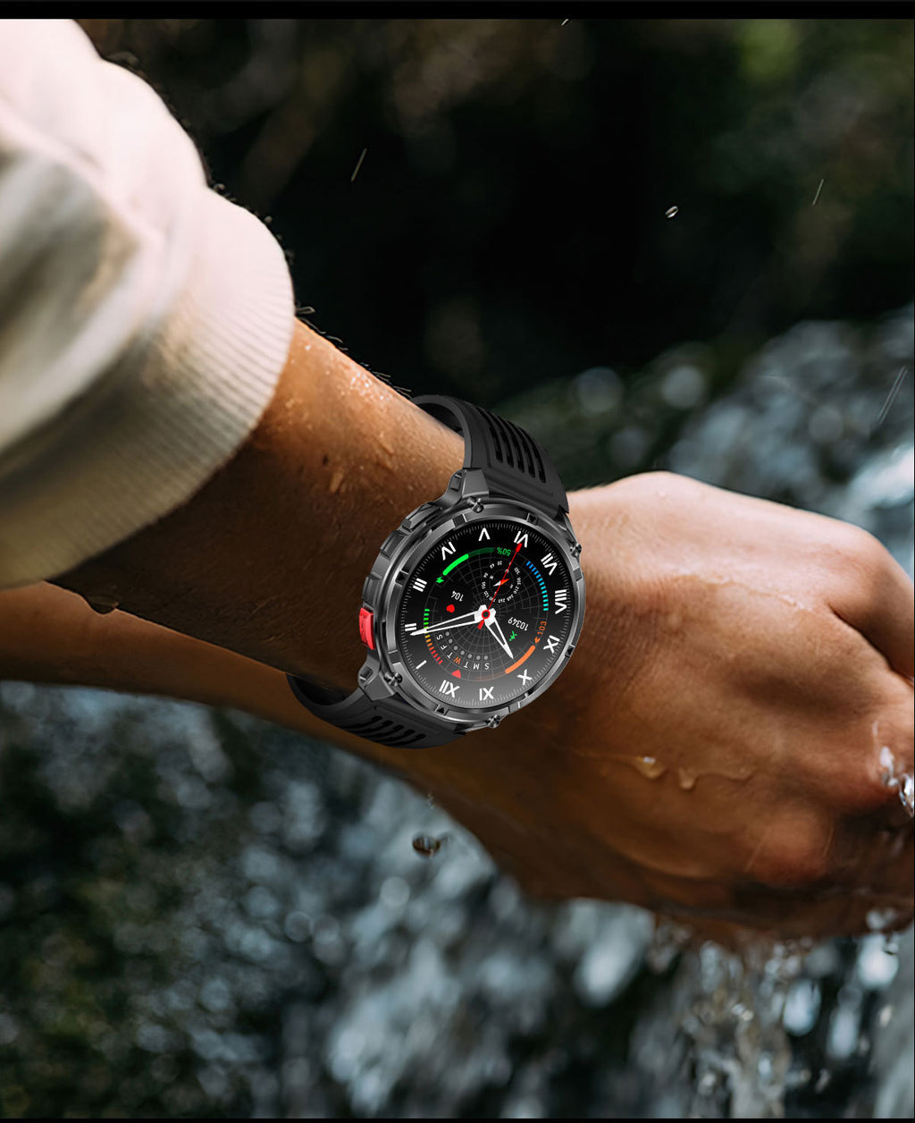 HT33Smart Watch Bluetooth Call True Heart Rate Step Count Sleep Monitoring Compass Deep Waterproof Sports Three-Proof