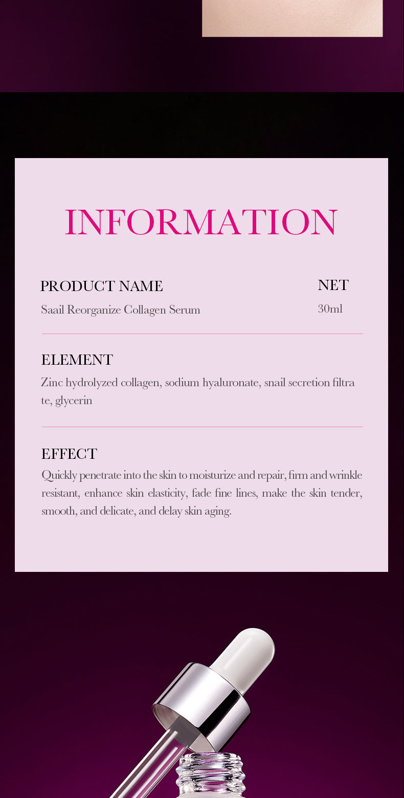 Snail Essence SADOER Collagen Delicate Moisturizing Hydrating Nourishing Cross-Border Wholesale