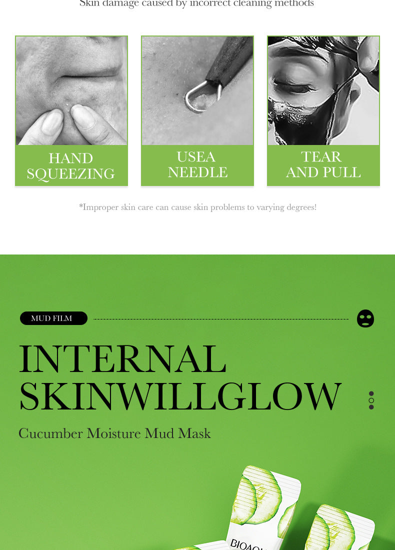 Cleansing Mask BIOAOUA Cucumber Pore Cleansing Smear-On Portable Mud Mask   Wholesale