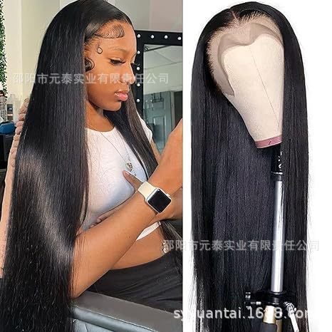 13x4 Lace Front Wigs Long Straight  Black Synthetic Wigs