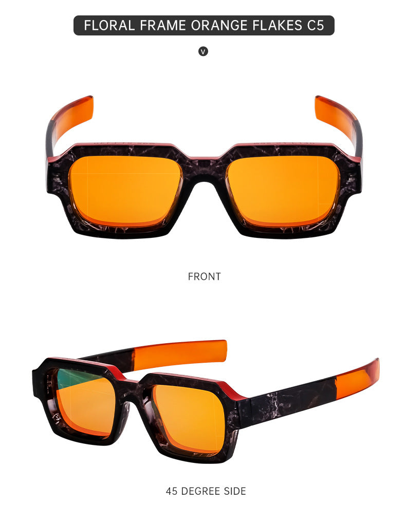 New Fashion Square Frame Sunglasses for Men and Women with a High-End Feel INS European and American style sunglasses outdoor glasses sglasses