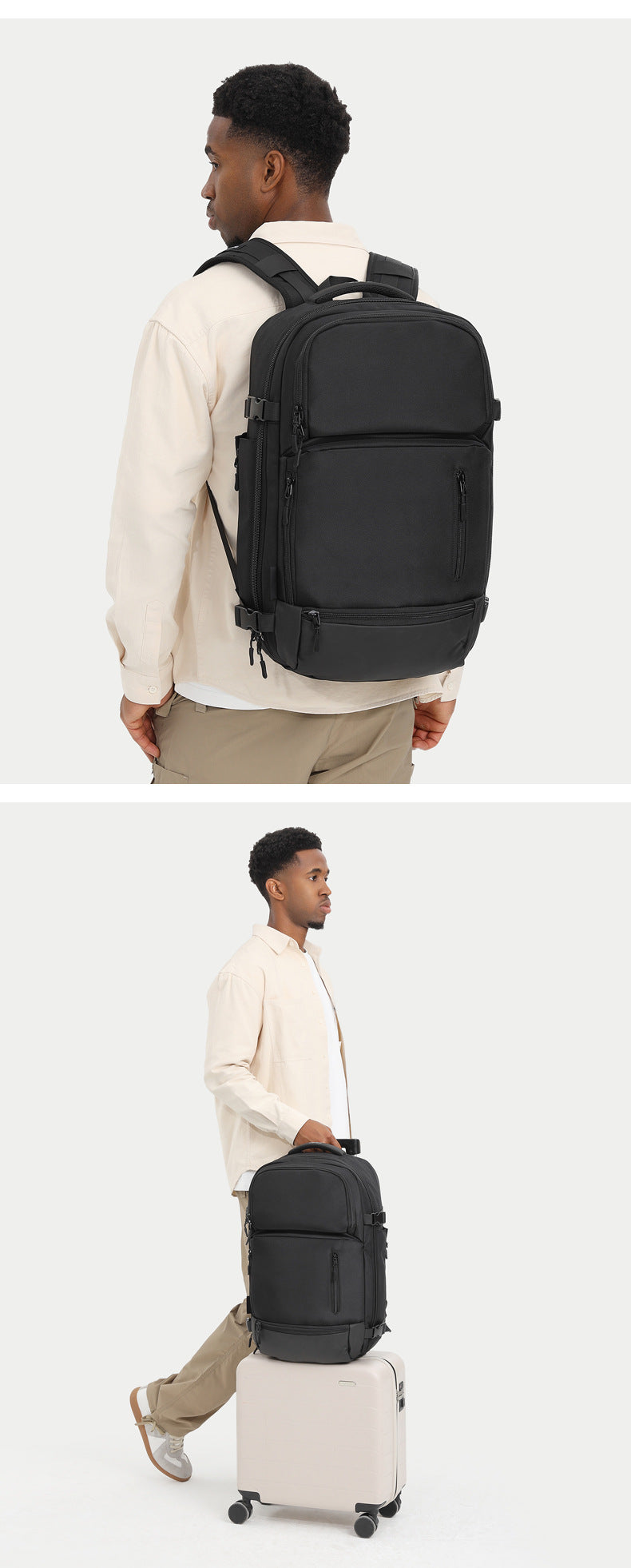 OZUKO Men's Backpack1715-inch Laptop Bag Business Travel Large Capacity Waterproof Commuting Sports Backpack