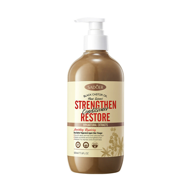 Black Castor Oil Conditioner SADOER Nourishing, Repairing and Improving Frizz Hair Care Solution Cross-Border Wholesale