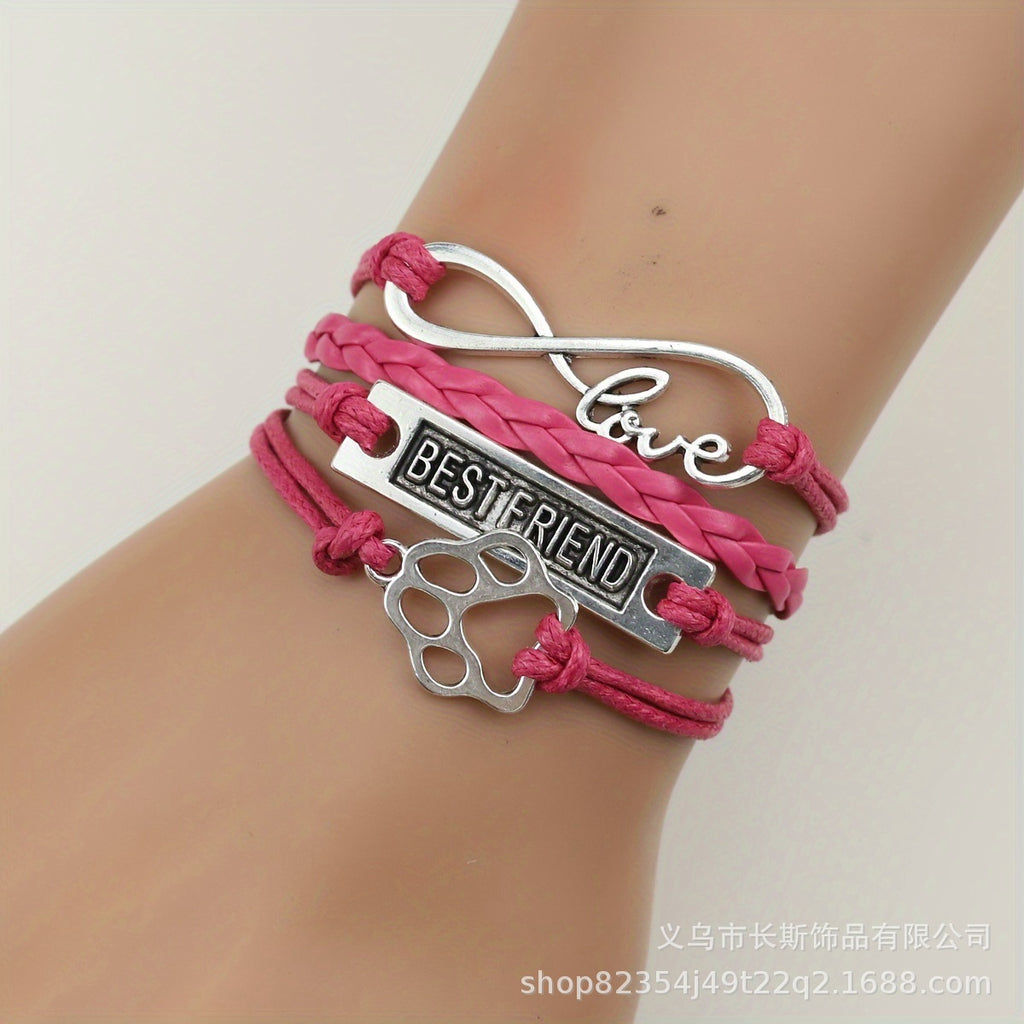Blind Box Multi-layer Woven Bracelet Vintage Animal Pendant Bracelet Gift for Friends Blind Box Friendship Bracelet