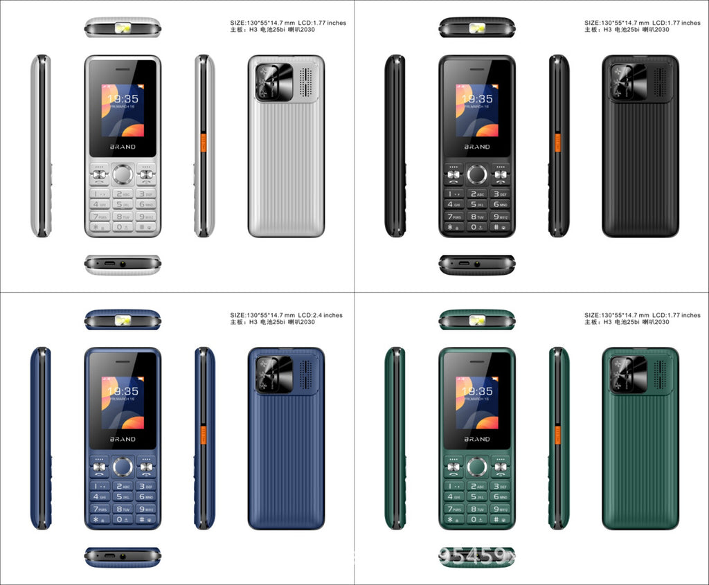 5092 Dual Card GSM 2G Straight board student elderly phone with buttons, camera, and long standby time