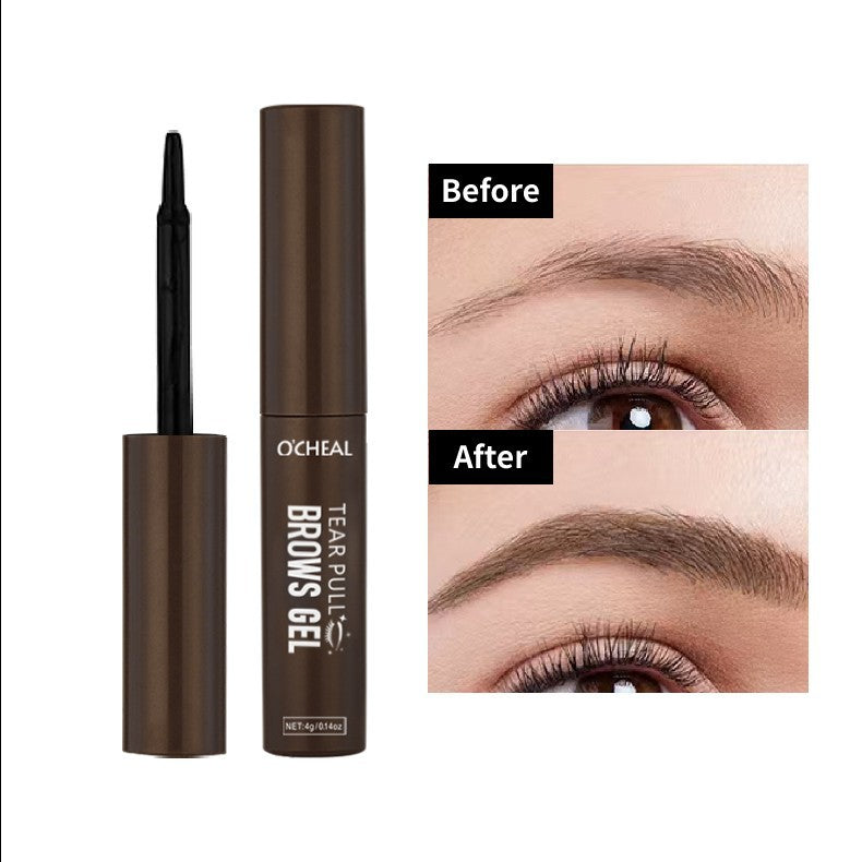 Ouqianya Peel-off Eyebrow Dye Cream Waterproof Sweatproof Long-lasting 3D One-line Eyebrow Packaging