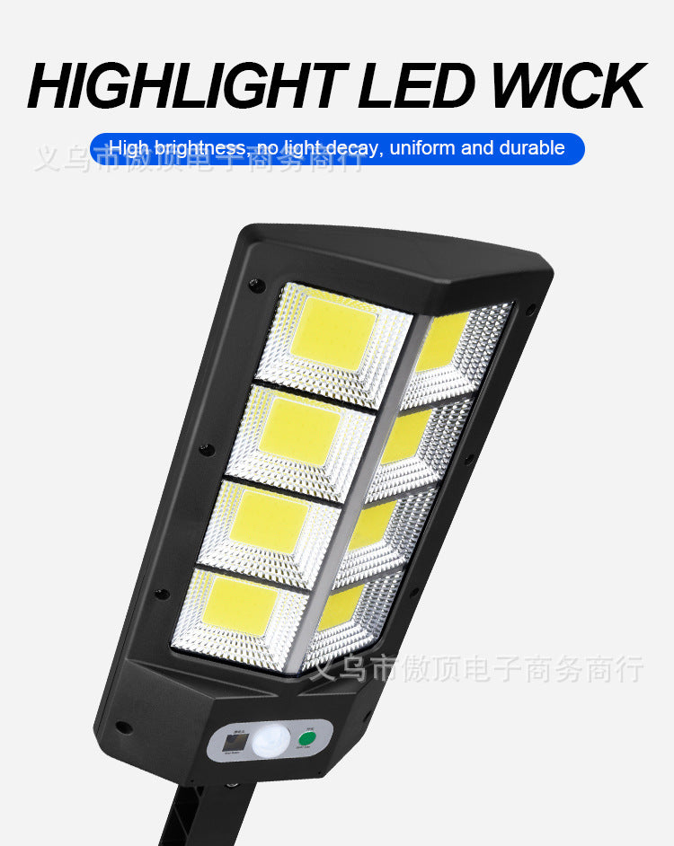 Solar outdoor garden light with human body sensor wall light for home use, waterproof outdoor lighting COB Street Lamp Landscape lamp