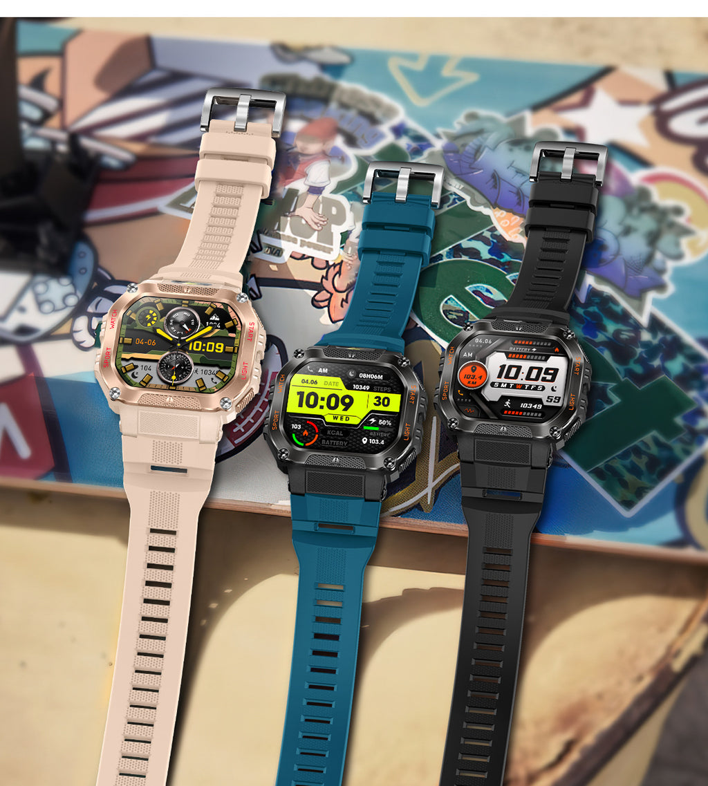 HT34Smart Watch Bluetooth Call True Heart Rate Step Sleep Monitoring3ATM Waterproof Outdoor Sports Three-Proof