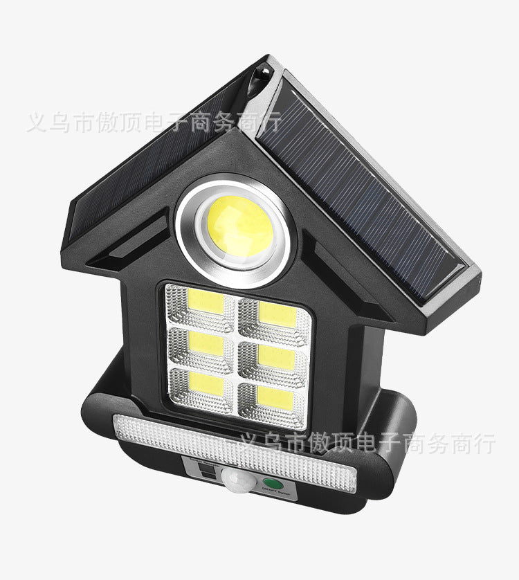 Solar Street Light Human Body Sensing Small Wall Light with Remote Control Garden Light COB Security Light Waterproof Garden Light