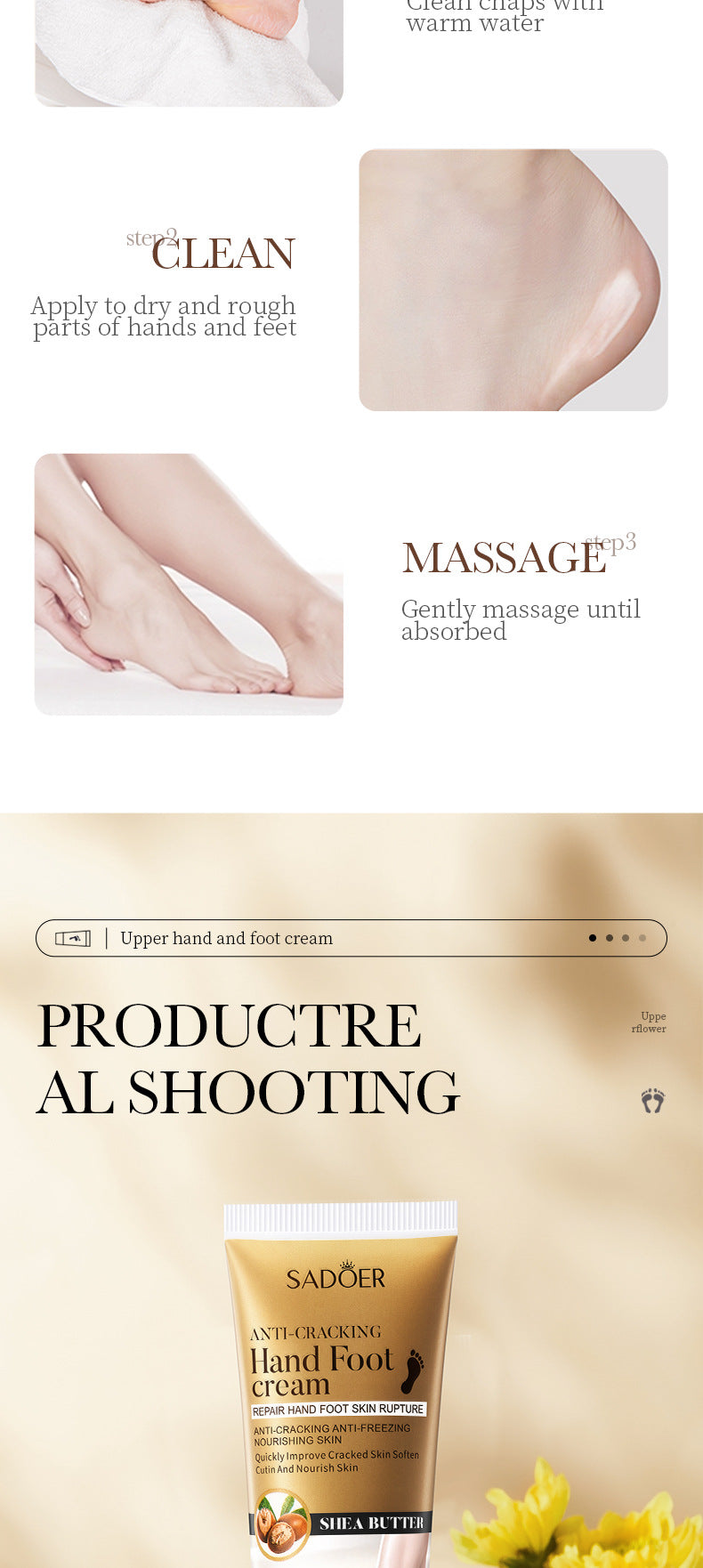 Hand and Foot Cream60g SADOER Hydrating, moisturizing, anti-cracking, hydrating fragrance hand cream for  foreign trade wholesale