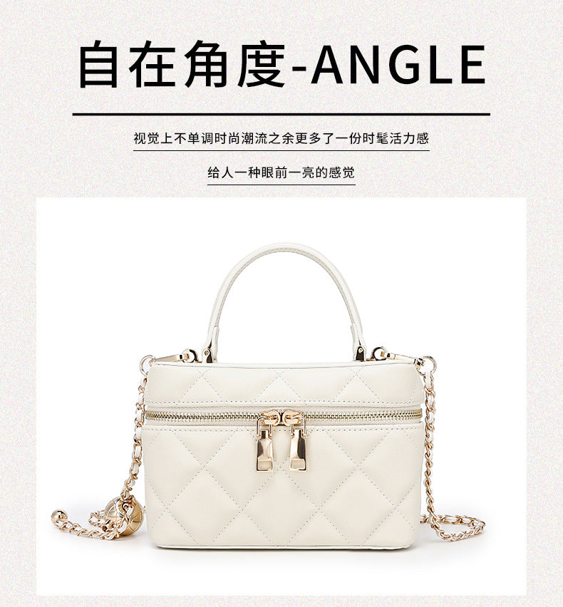 Korean Style Fashion Handbag for Women New Simple Embroidery Small Square Bag2024Spring and Summer Trendy Crossbody Bag