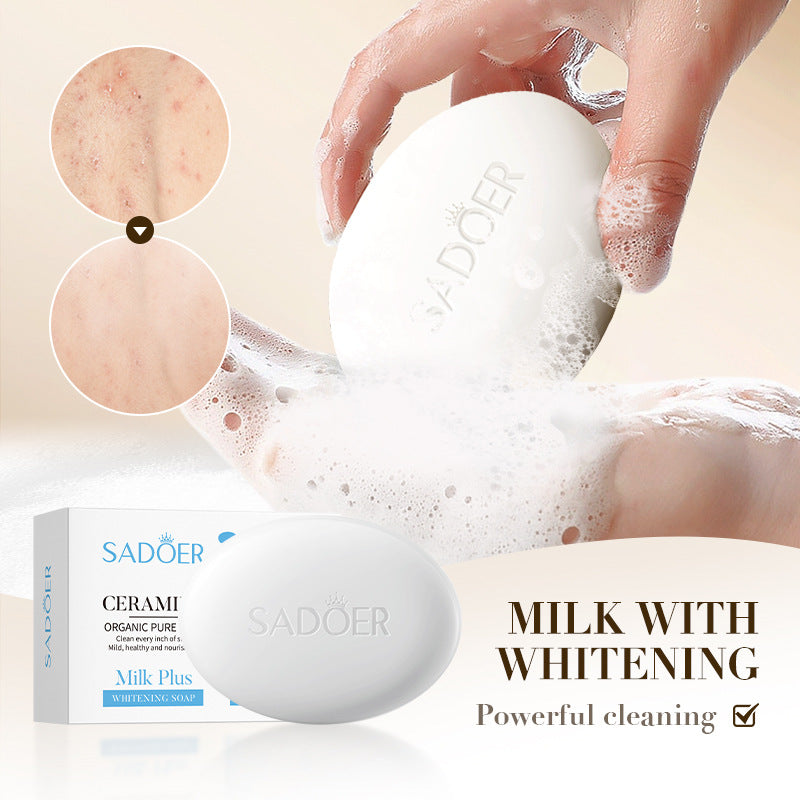 Milk Moisturizing Soap100g SADOER Universal Handmade Soap for Body Cleansing Cross-Border Wholesale