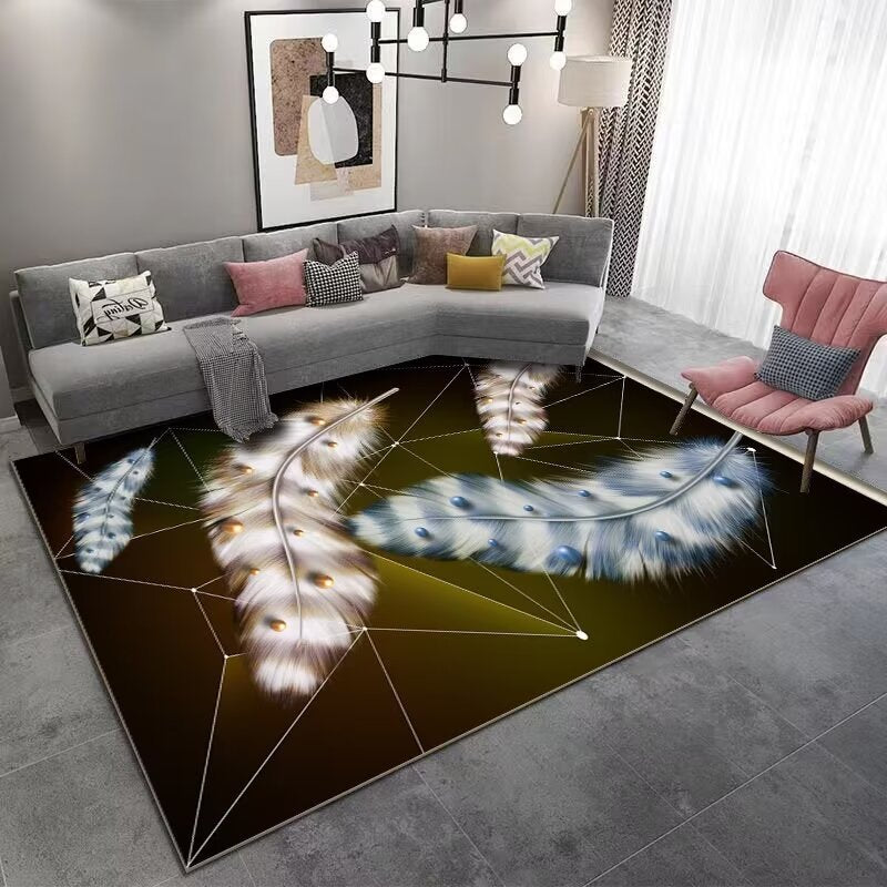 Carpet for Living Room, Stain-Resistant, Easy to Clean, Light Luxury Sofa Coffee Table Rug, Household Crystal Velvet Bedside Non-Slip Bedside Rug Wholesale