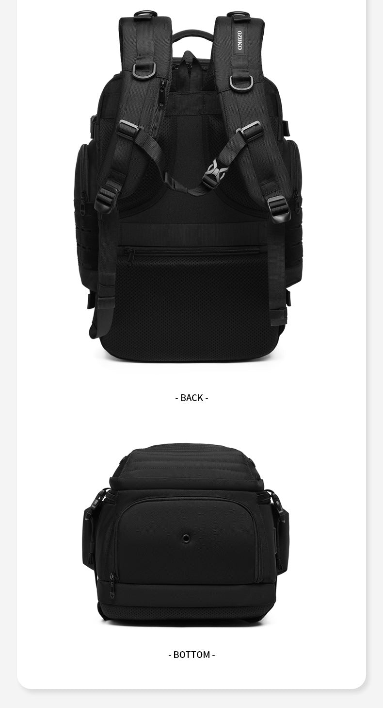 New Men's Backpack Large Capacity Short Distance Travel Backpack Outdoor Commuting Multifunctional Waterproof Tactical Computer Bag