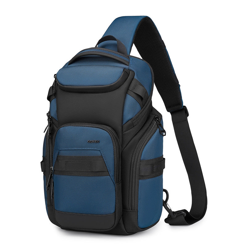 OZUKO Men's Chest Bag Waterproof Large Capacity Multifunctional Crossbody Bag Trendy Portable Lightweight High-end Feel Single Shoulder Bag