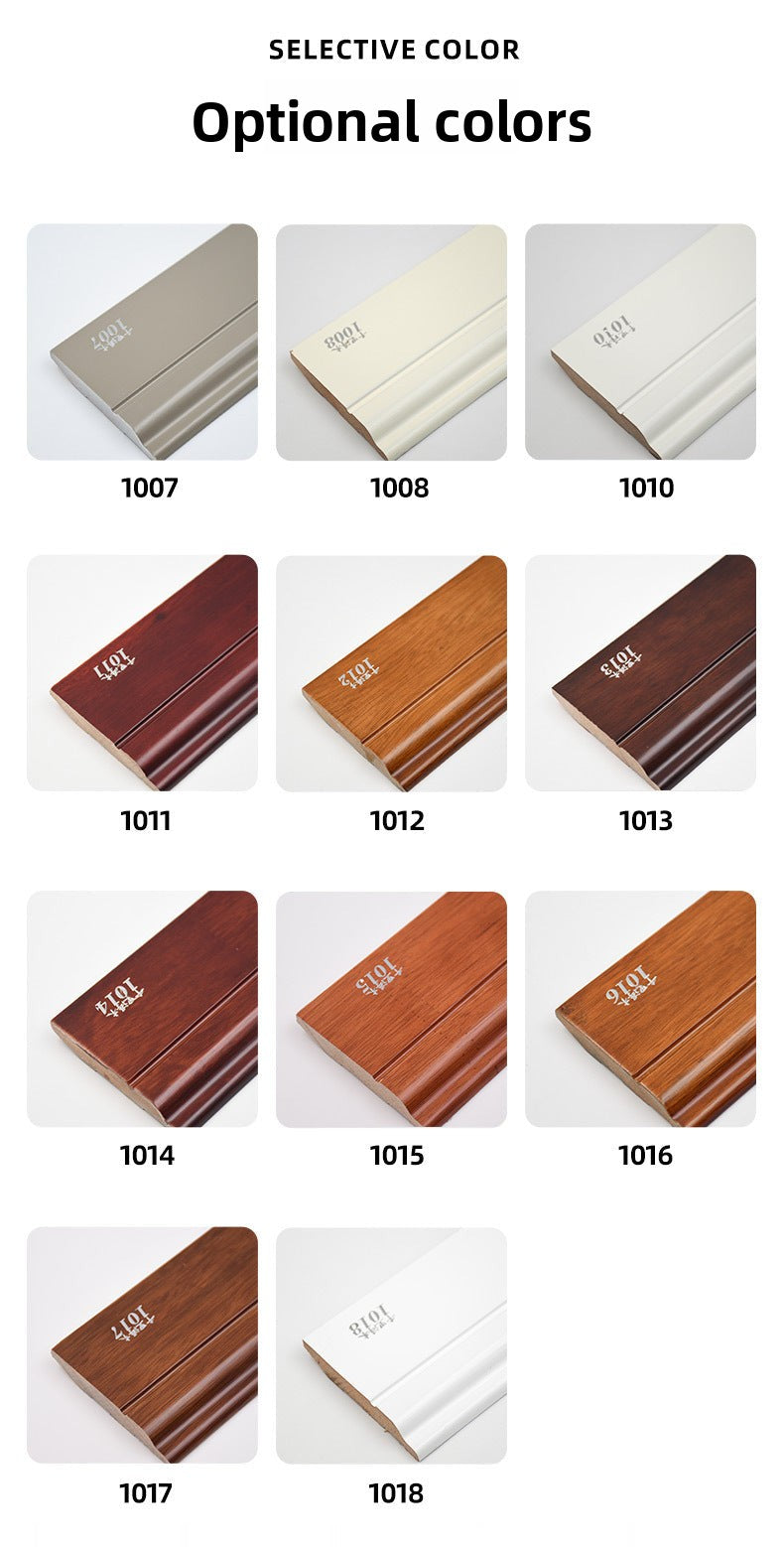 Solid wood skirting board, Fanlongnian Villa, Xunmu painted baseboard, wooden Chinese-style wood grain10cm Solid wood skirting board