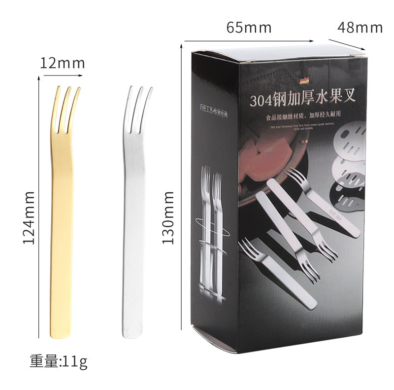 304Stainless Steel Fork Hotel Restaurant Fruit Fork with Base6Home Cake Dessert Fork Set