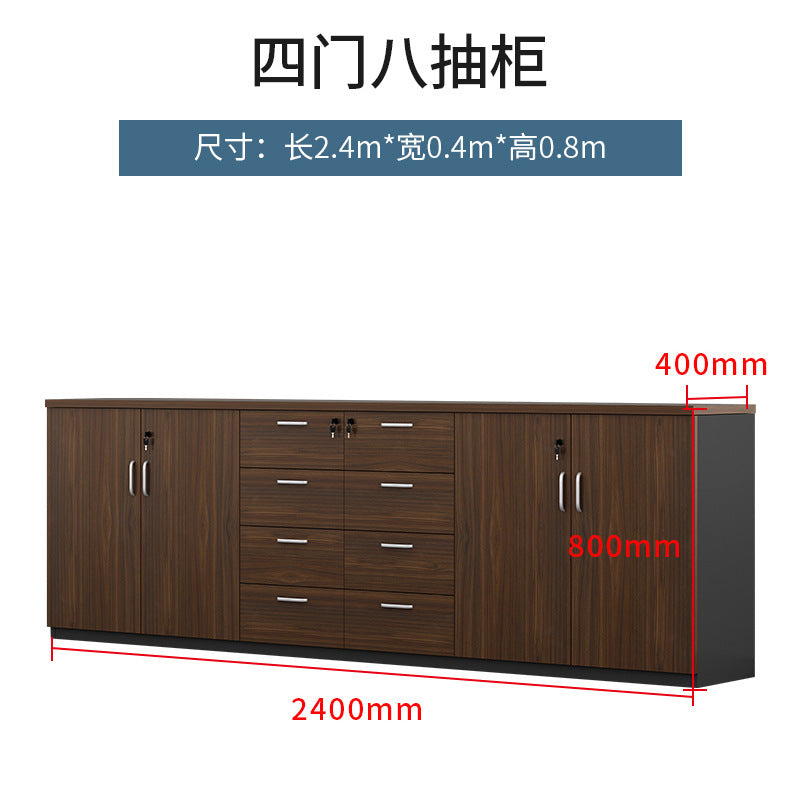 Office File Cabinet with Lock, Low Cabinet, Storage Cabinet, Floor-standing Wooden Office Partition Cabinet for Staff