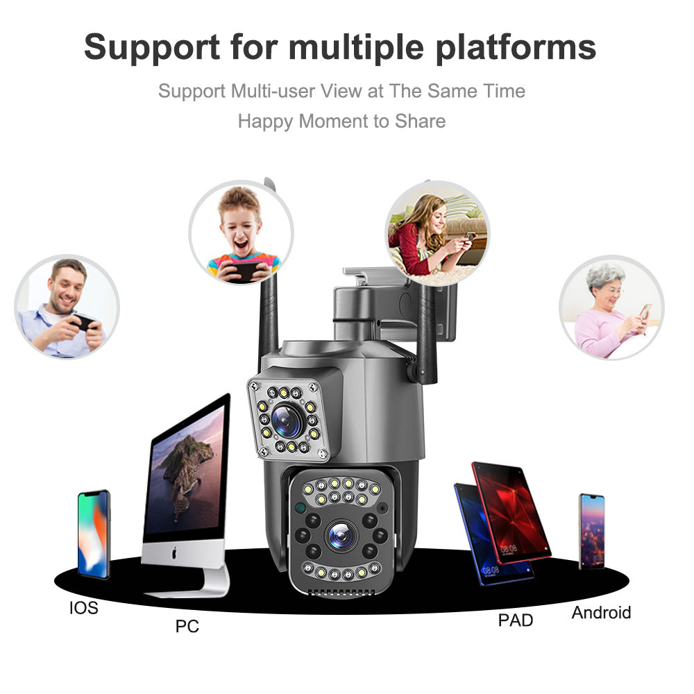 V380Dual-screen wireless surveillance camera for outdoor home use360Degree4G Remote HD Waterproof Dome Camera