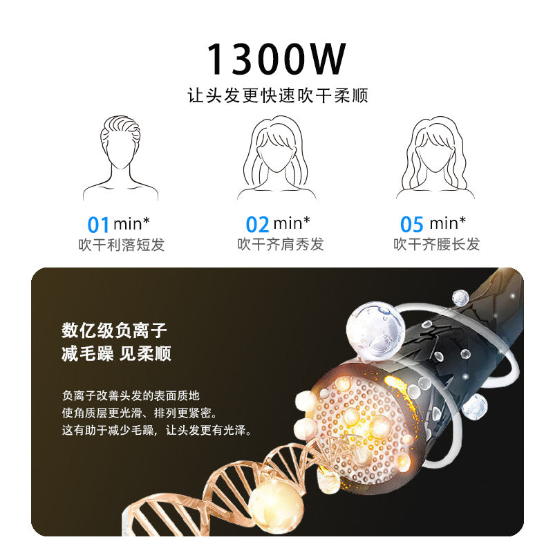 фенHigh-Speed Hair Dryer Hot Air Comb Set 6-in-1 Curling Iron Multi-Functional Hair Dryer Home Appliance