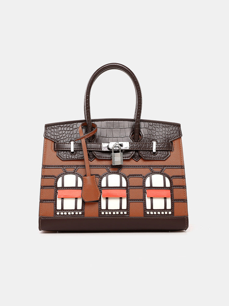 2024New Style House Bag Feel Platinum Bag Crocodile Pattern Casual Versatile Elegant Handbag Single Shoulder Crossbody Bag