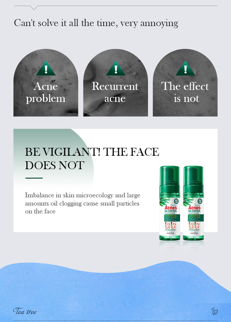 Tea Tree Mousse Facial Cleanser150gSADOER Clean Bubble Dense Facial Cleanser  Wholesale