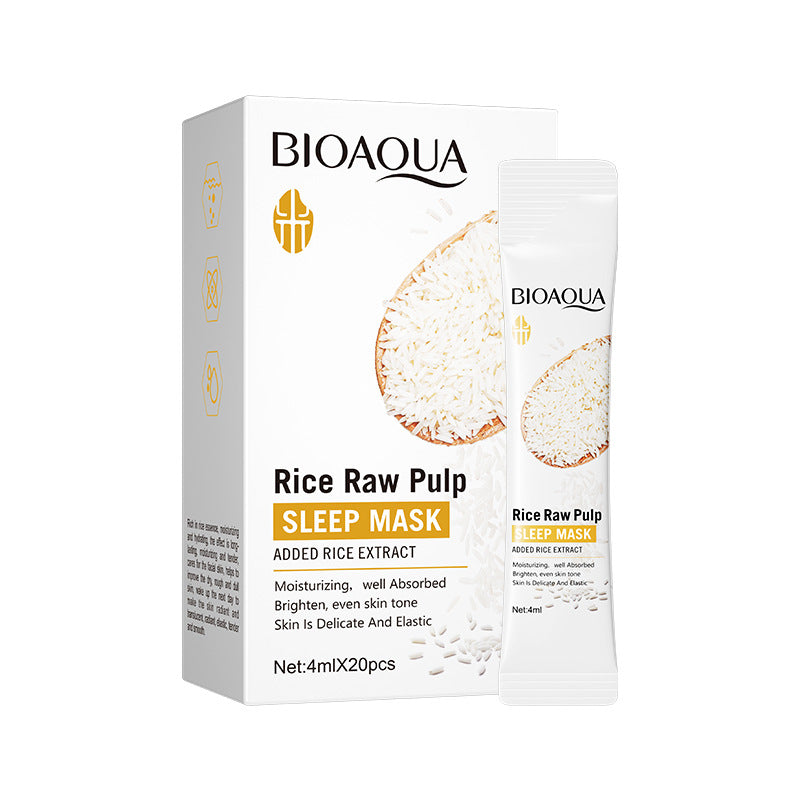 Sleep Mask BIOAOUA Rice No-Wash Apply-Off Good Night Freeze Mask Boxed  Foreign Trade Wholesale