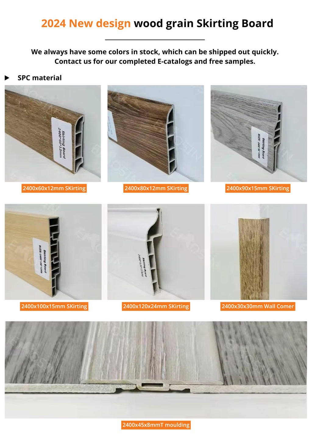 Aluminum Ps MDF Skirting Floor Board White