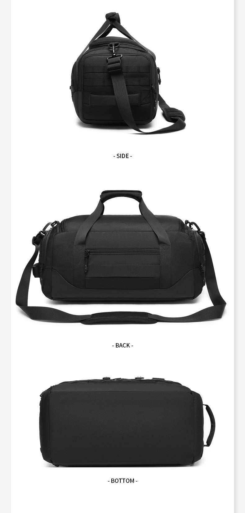 ozuko Men's Travel Bag Handheld Large Capacity Waterproof Sports Bag Tactical Commuting Multifunctional Business Travel Bag