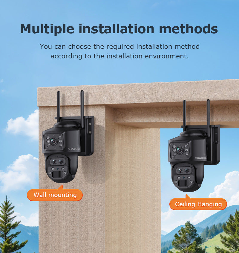 Outdoor4G Wireless HD Three Lens Solar Camera600Wan Remote Early Warning Fish Pond15Camera