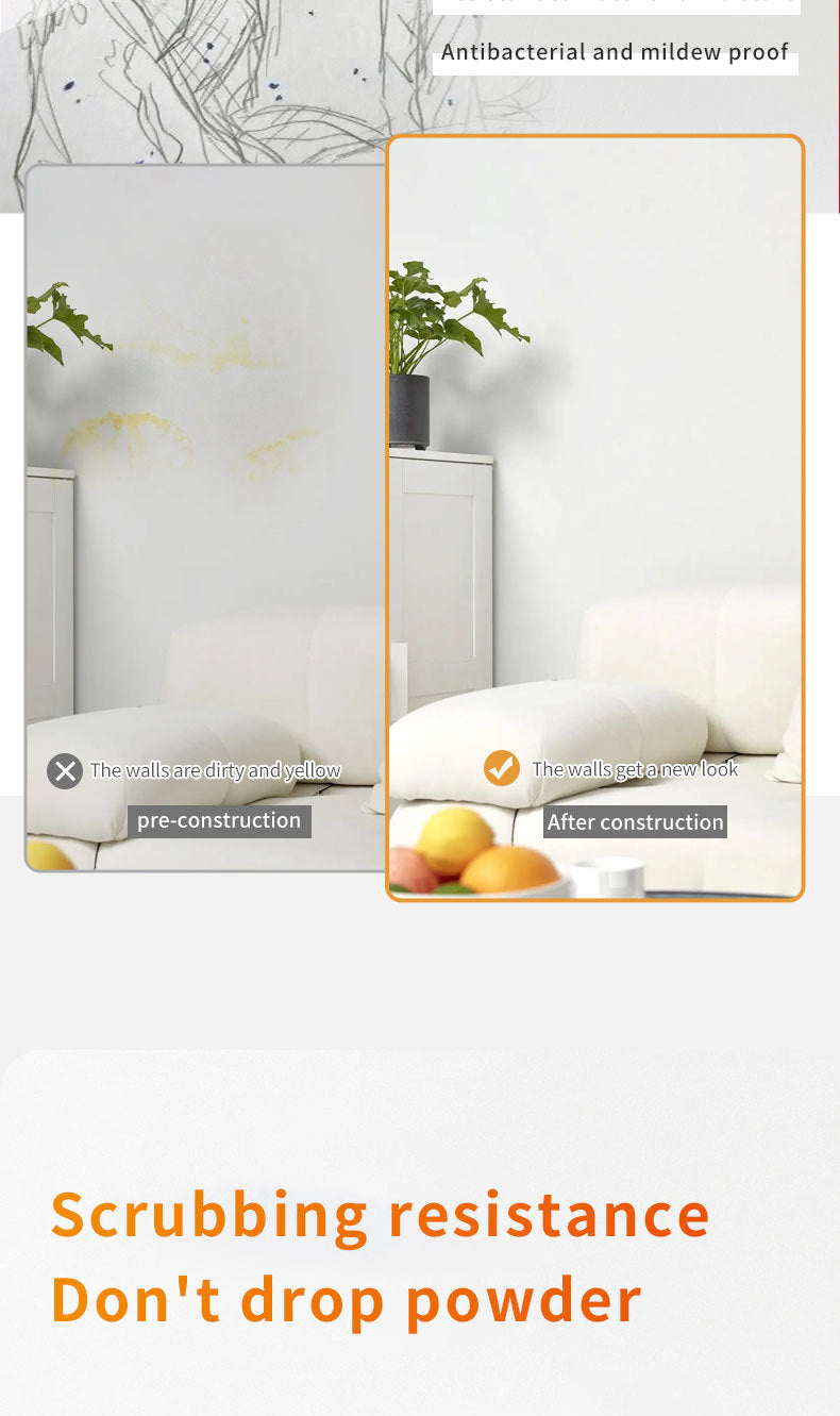 Orange Wall Large Roller Brush Repair Paint Water-Based Odorless Latex Paint Graffiti Cover Wall Roller Paint