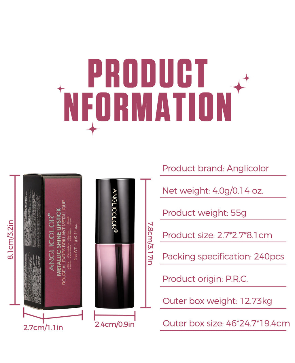 Hot-selling Magnetic Metal Pearl Lipstick Moisturizing Waterproof Non-stick Cup Long-lasting Colorfast Makeup Lipstick