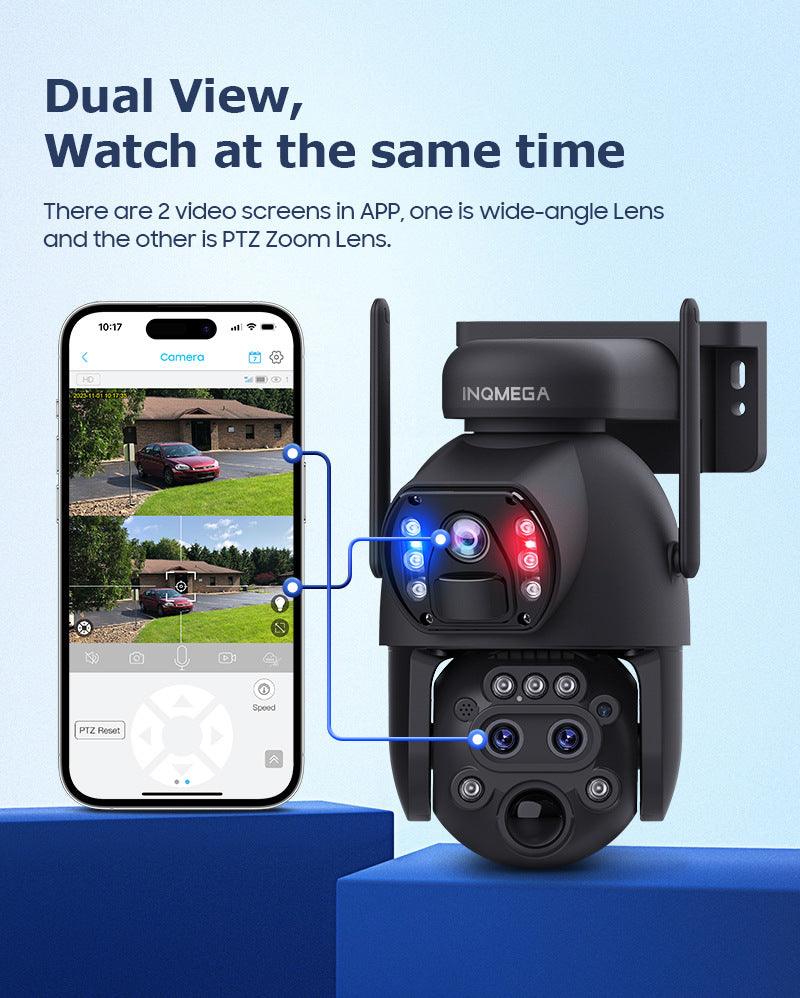 Low power consumption solar surveillance camera with three lenses152x Zoom Pan Tilt Camera UBOX Intelligence
