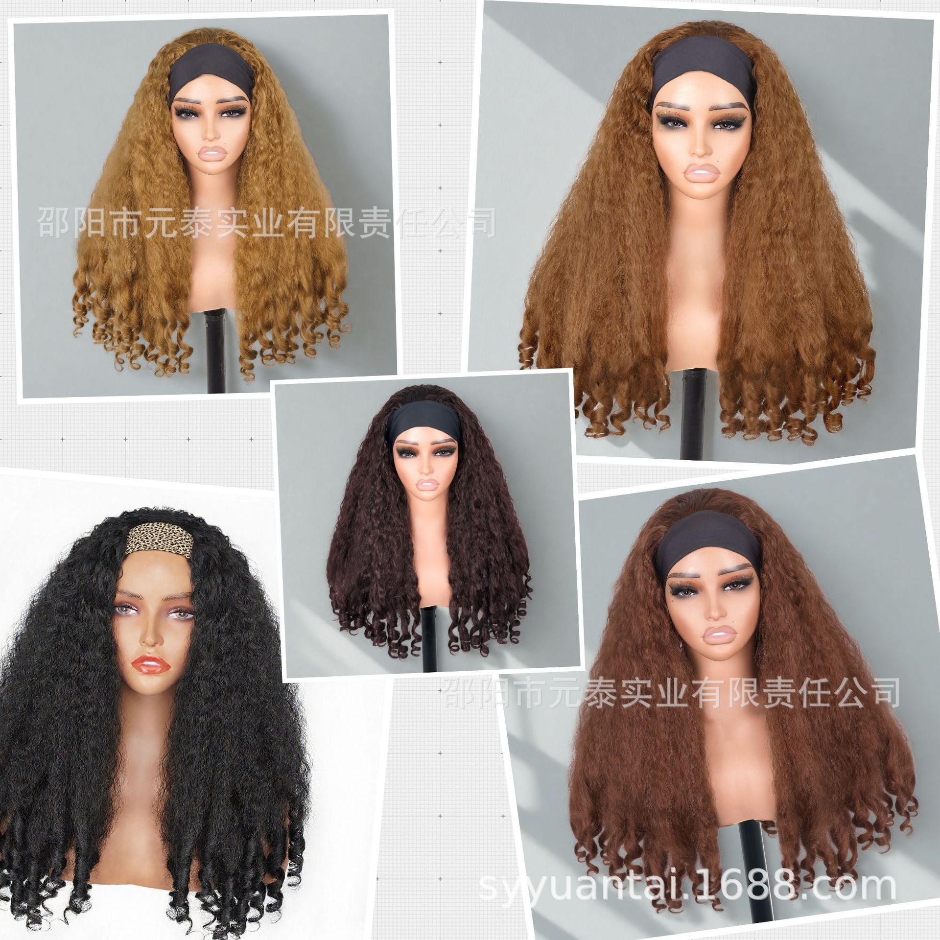 High Quality Multi Color Afro Curly Wigs With Headbang