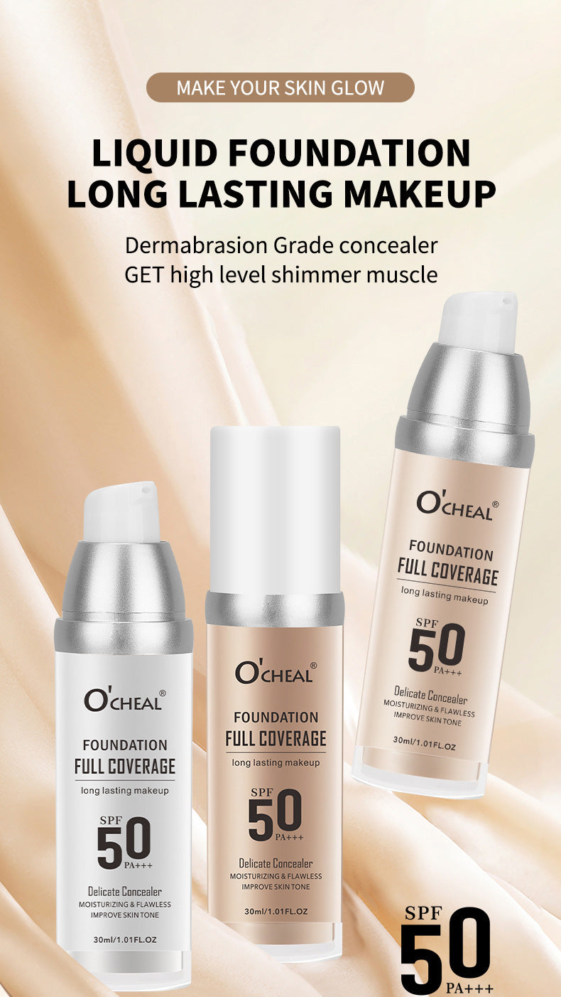 Dropshipping Beauty Color-Changing Foundation30ml Concealer Yellow Black Skin Foundation Waterproof Sweat E-commerce