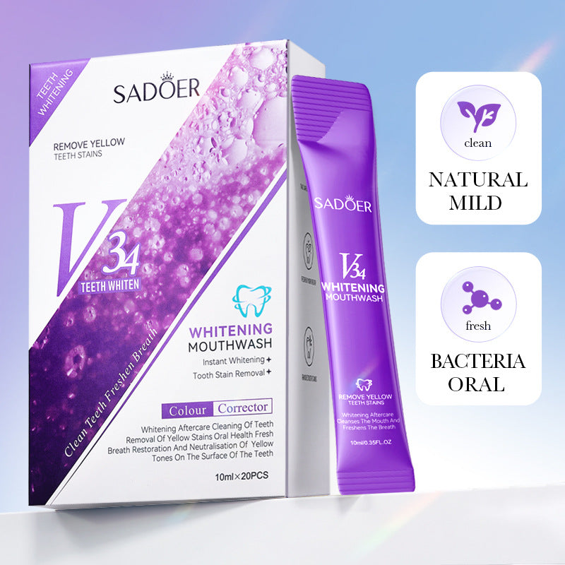 V34Whitening Mouthwash SADOER Clean Teeth Oral Fresh Mouthwash Cross-Border Wholesale