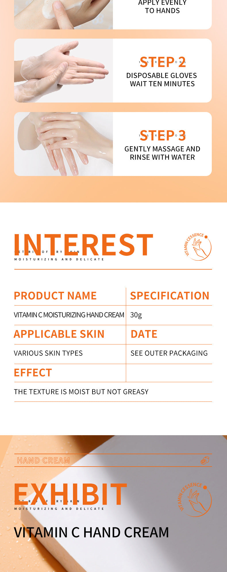 Plant-Based Hand Cream in Sachet SADOER Avocado Aloe Vera Moisturizing Refreshing  Wholesale