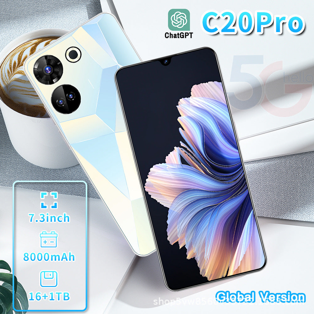 Spot Goods C20Pro Mobile Phone16+1T Large Memory Smart All-in-One Device7.3Wholesale of High-Definition Screens
