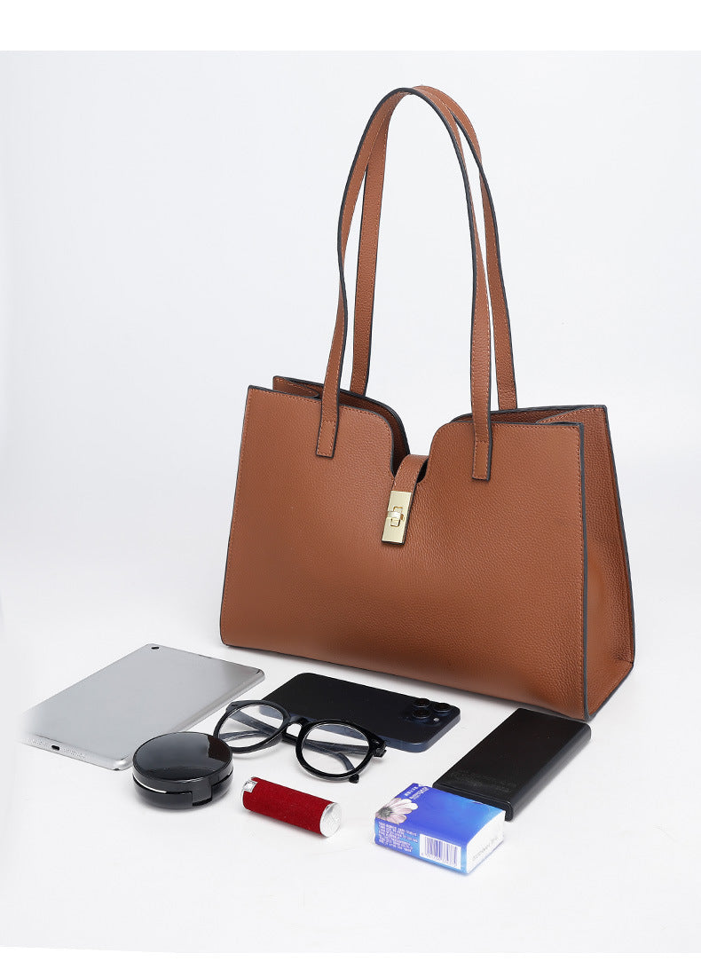 Large Capacity Single Shoulder Tote Bag for Women, Casual Commuter Bag, Trendy Versatile Fashionable Light Luxury Briefcase Underarm Bag