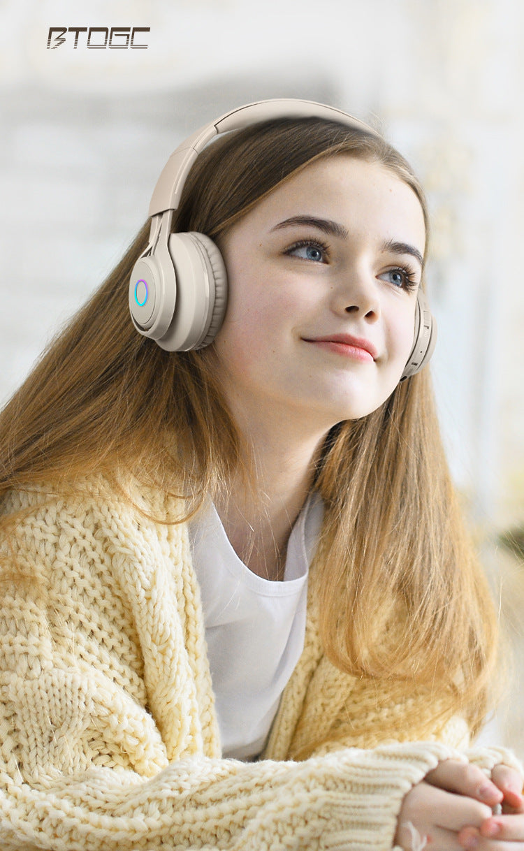 Hot-selling Over-ear Headphones Bluetooth Long Battery Life Children's Student Bluetooth Headphones Wireless High-Quality Sound Headset