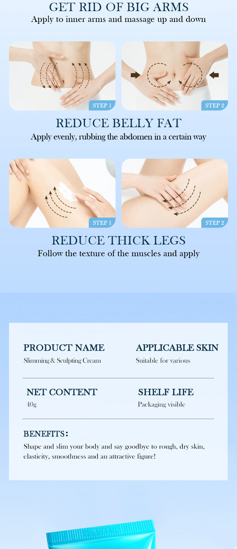 Slimming Cream SADOER Body Shaping Care Products  Foreign Trade Live Streaming Skincare Manufacturer Wholesale
