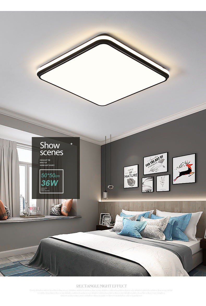 Living Room Main Light Modern Simple Elegant Ultra Bright Rectangular led Ceiling Lamp Study Bedroom Lamp Zhongshan Lighting