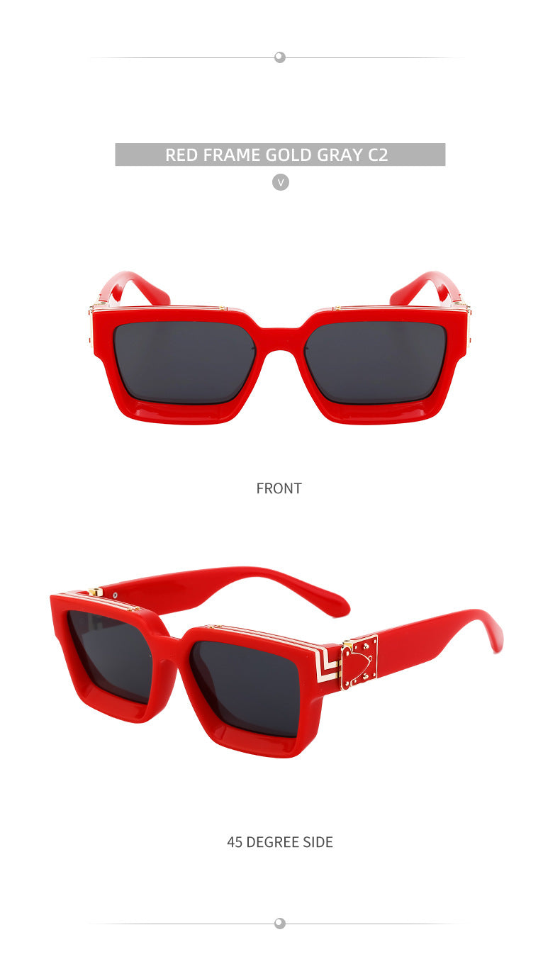 0k Billionaire Style Sunglasses Men Fashion Internet Celebrity Sunglasses Women High-end Glasses Square Frame Sunglasses