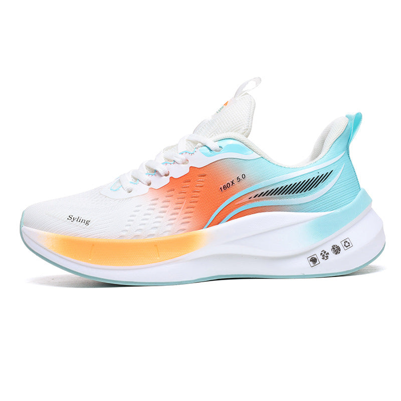 Carbon Plate Ultra-Light Jacquard Breathable Running Shoes Couple Style Sports Shock Absorption Body Test Student Outdoor Racing Men