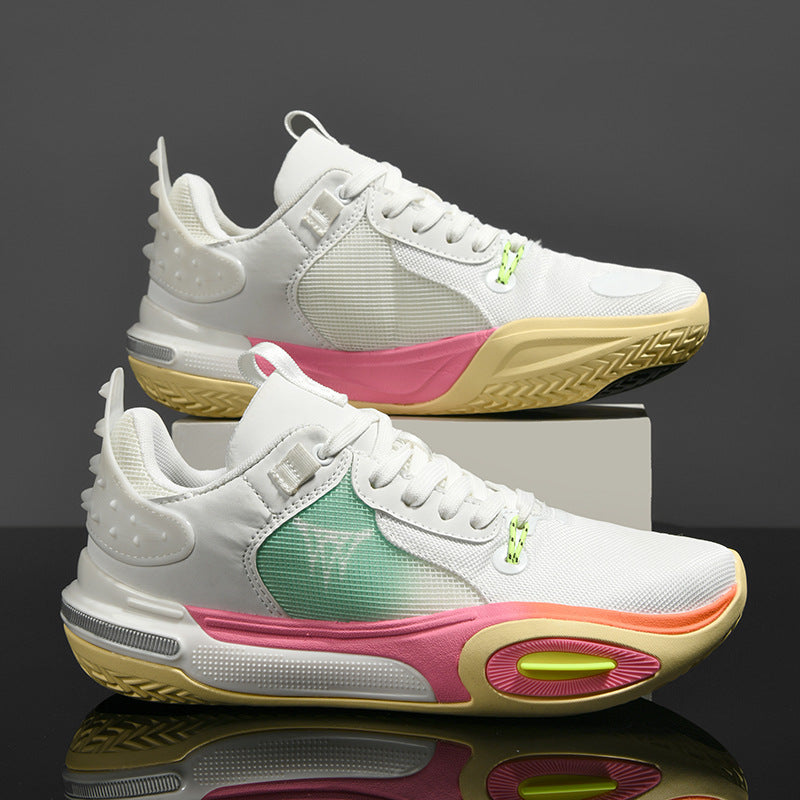 Men's and Women's Low-top Breathable Mesh Basketball Shoes Shock-absorbing Lightweight Student Trendy Couple Sports Shoes Dropshipping